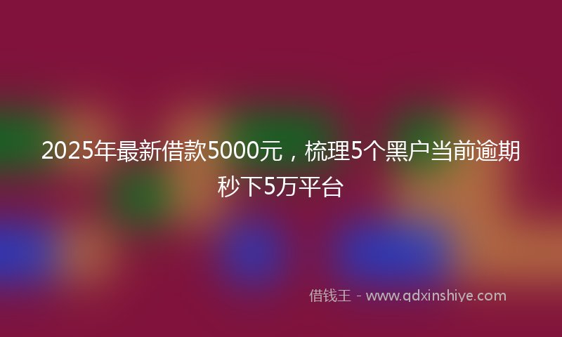 2025年最新借款5000元，梳理5个黑户当前逾期秒下5万平台