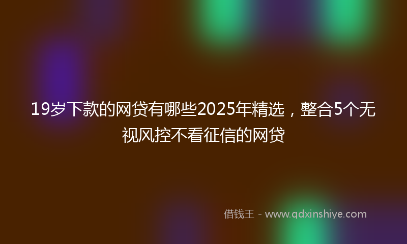 19岁下款的网贷有哪些2025年精选，整合5个无视风控不看征信的网贷