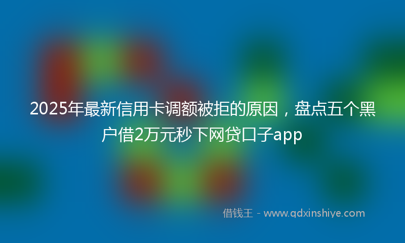 2025年最新信用卡调额被拒的原因，盘点五个黑户借2万元秒下网贷口子app