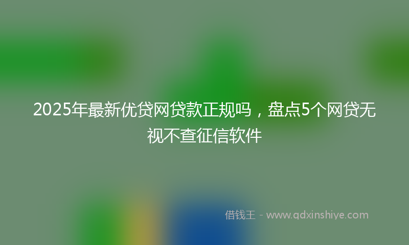 2025年最新优贷网贷款正规吗，盘点5个网贷无视不查征信软件