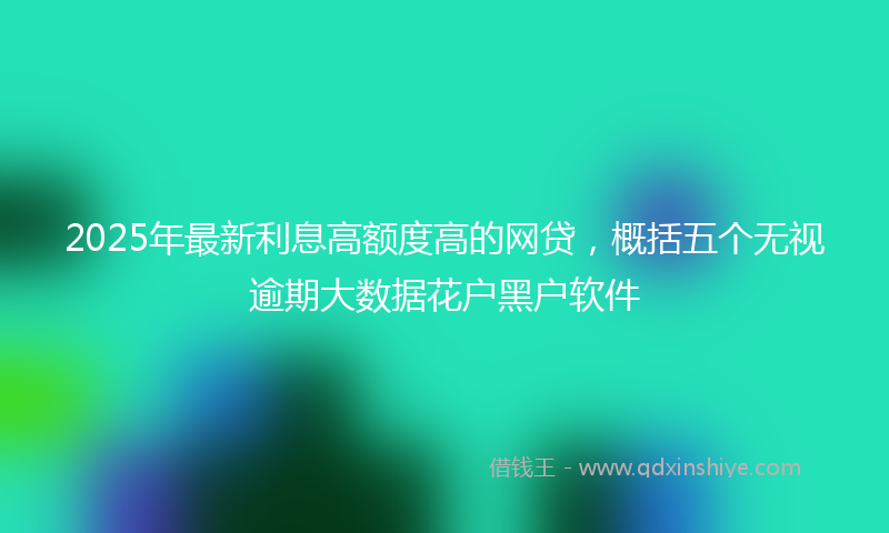 2025年最新利息高额度高的网贷，概括五个无视逾期大数据花户黑户软件