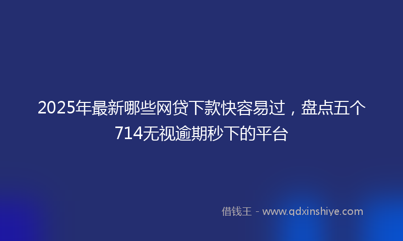 2025年最新哪些网贷下款快容易过，盘点五个714无视逾期秒下的平台