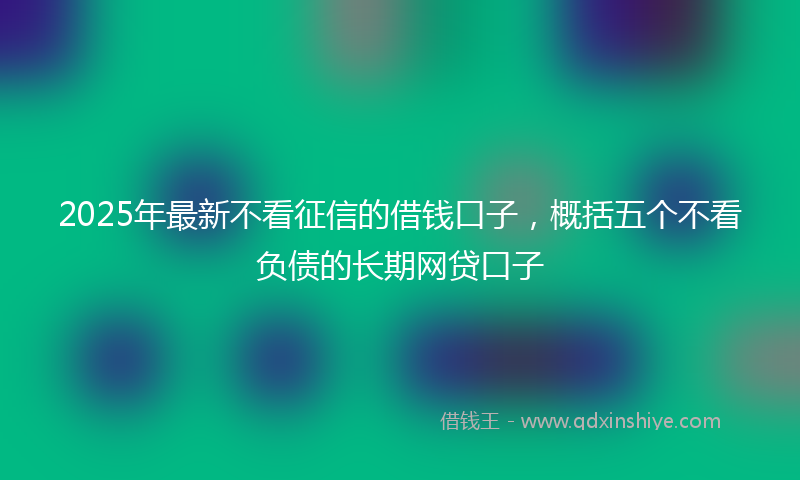 2025年最新不看征信的借钱口子，概括五个不看负债的长期网贷口子