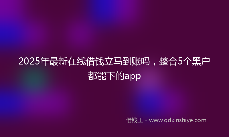 2025年最新在线借钱立马到账吗，整合5个黑户都能下的app