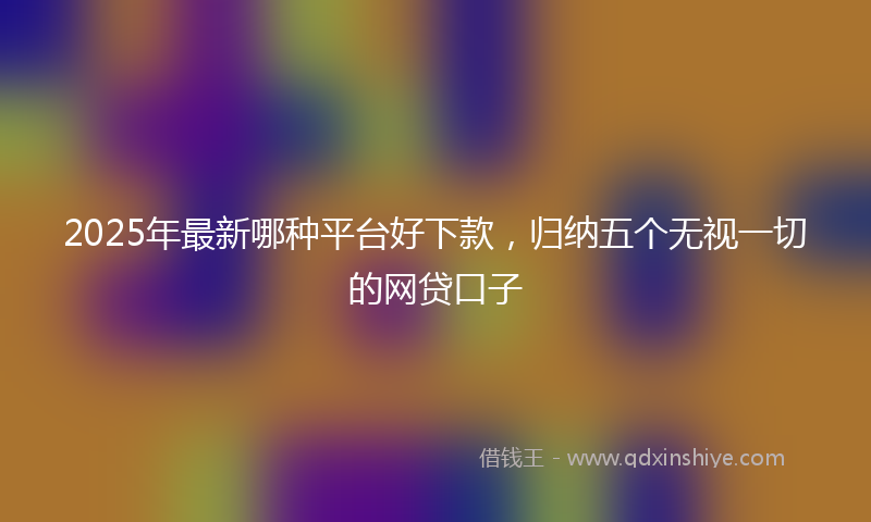 2025年最新哪种平台好下款，归纳五个无视一切的网贷口子