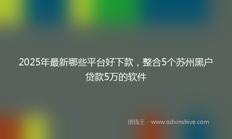 2025年最新哪些平台好下款，整合5个苏州黑户贷款5万的软件