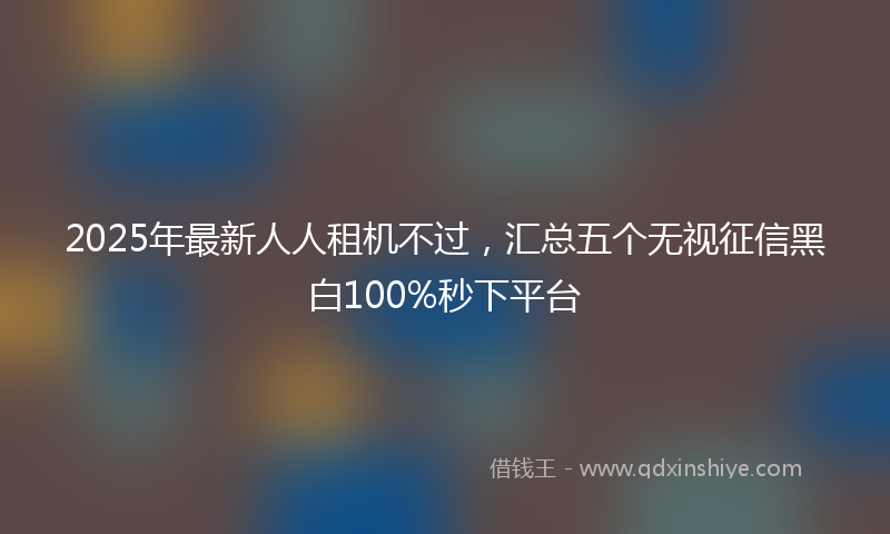 2025年最新人人租机不过，汇总五个无视征信黑白100%秒下平台