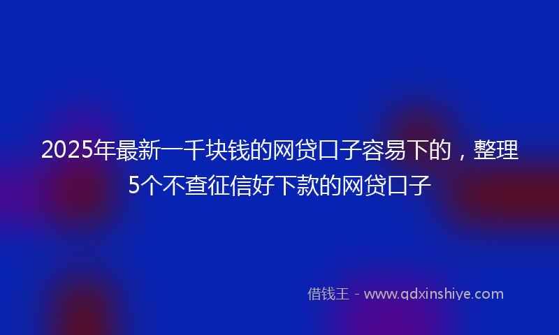 2025年最新一千块钱的网贷口子容易下的，整理5个不查征信好下款的网贷口子