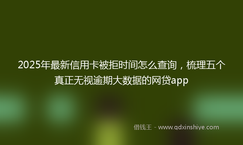 2025年最新信用卡被拒时间怎么查询，梳理五个真正无视逾期大数据的网贷app