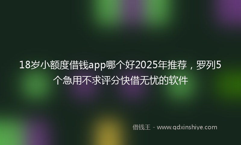 18岁小额度借钱app哪个好2025年推荐，罗列5个急用不求评分快借无忧的软件