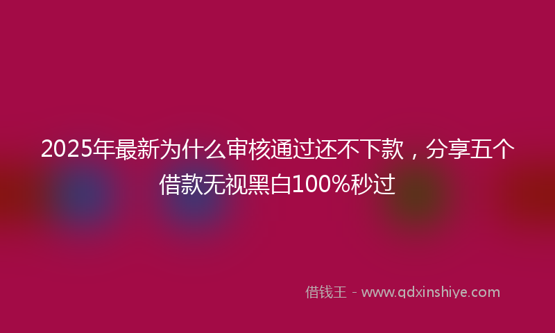 2025年最新为什么审核通过还不下款，分享五个借款无视黑白100%秒过