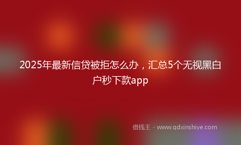 2025年最新信贷被拒怎么办，汇总5个无视黑白户秒下款app