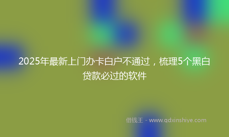 2025年最新上门办卡白户不通过，梳理5个黑白贷款必过的软件