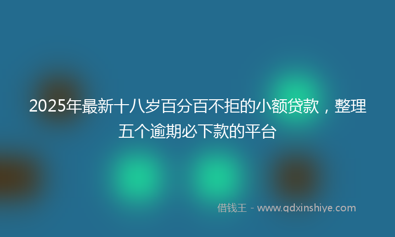 2025年最新十八岁百分百不拒的小额贷款，整理五个逾期必下款的平台