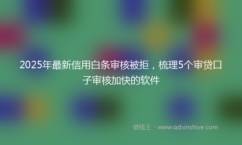 2025年最新信用白条审核被拒，梳理5个审贷口子审核加快的软件