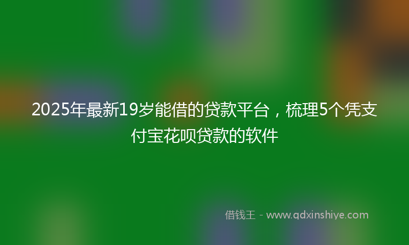 2025年最新19岁能借的贷款平台，梳理5个凭支付宝花呗贷款的软件