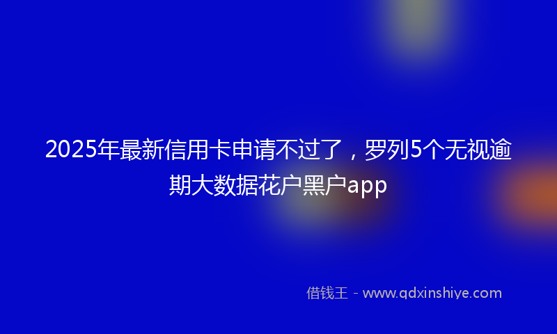 2025年最新信用卡申请不过了，罗列5个无视逾期大数据花户黑户app