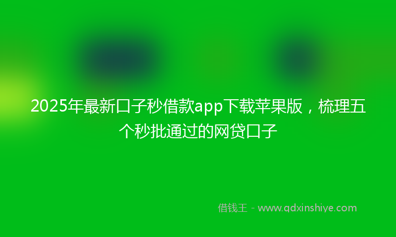 2025年最新口子秒借款app下载苹果版，梳理五个秒批通过的网贷口子