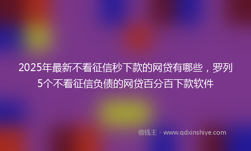 2025年最新不看征信秒下款的网贷有哪些，罗列5个不看征信负债的网贷百分百下款软件