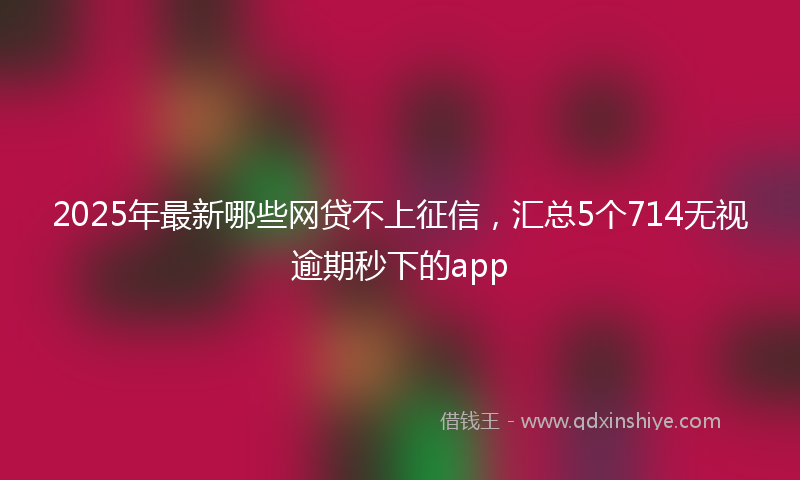 2025年最新哪些网贷不上征信，汇总5个714无视逾期秒下的app