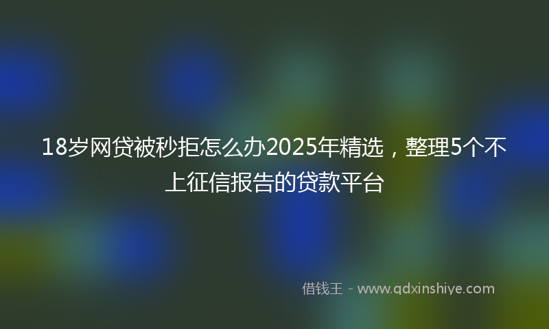 18岁网贷被秒拒怎么办2025年精选，整理5个不上征信报告的贷款平台