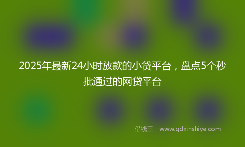 2025年最新24小时放款的小贷平台，盘点5个秒批通过的网贷平台