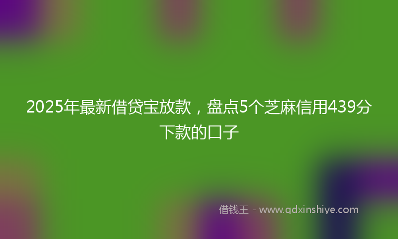 2025年最新借贷宝放款，盘点5个芝麻信用439分下款的口子