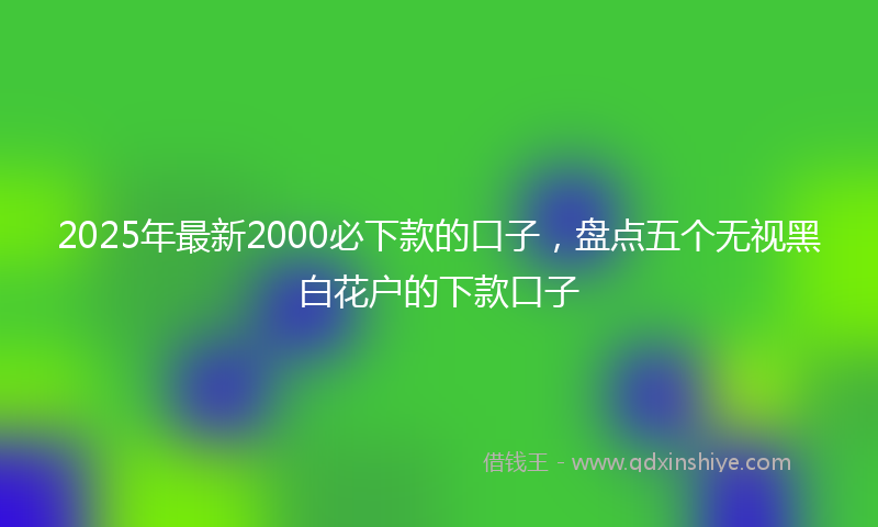 2025年最新2000必下款的口子，盘点五个无视黑白花户的下款口子