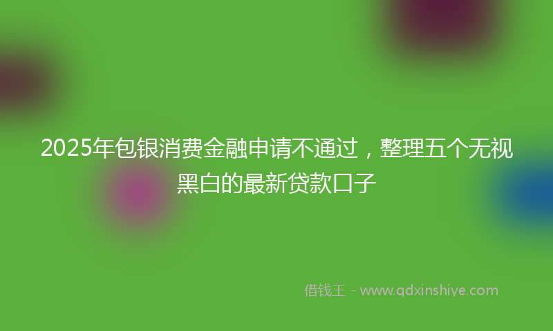 2025年包银消费金融申请不通过，整理五个无视黑白的最新贷款口子