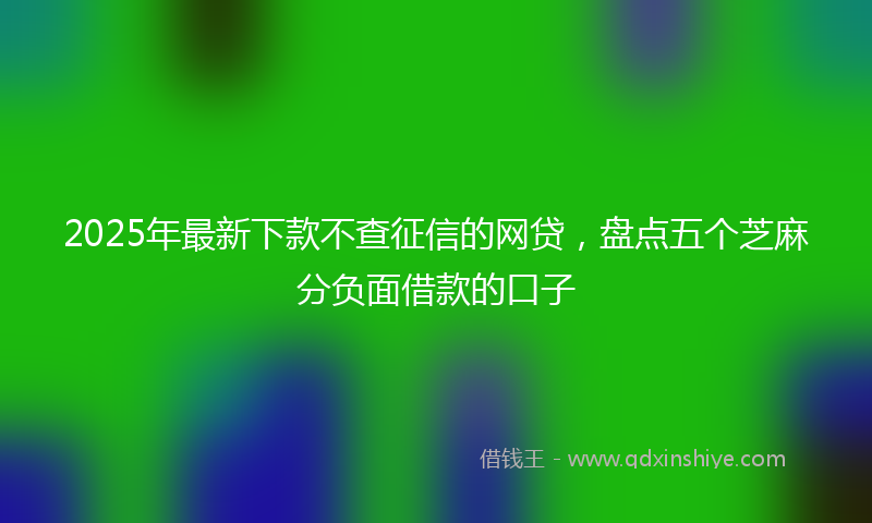2025年最新下款不查征信的网贷，盘点五个芝麻分负面借款的口子