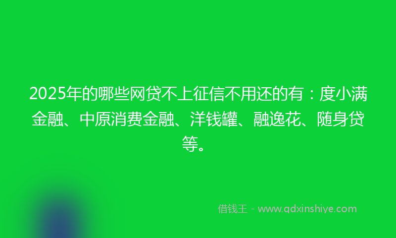 2025年的哪些网贷不上征信不用还的有：度小满金融、中原消费金融、洋钱罐、融逸花、随身贷等。