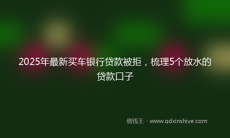 2025年最新买车银行贷款被拒，梳理5个放水的贷款口子