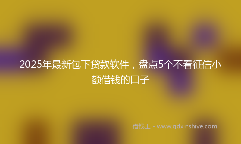 2025年最新包下贷款软件，盘点5个不看征信小额借钱的口子