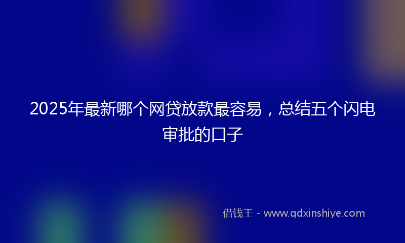2025年最新哪个网贷放款最容易，总结五个闪电审批的口子
