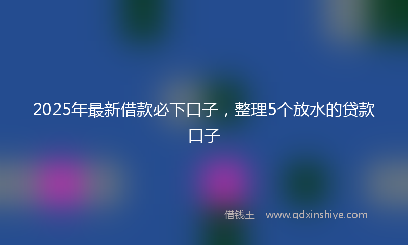 2025年最新借款必下口子，整理5个放水的贷款口子