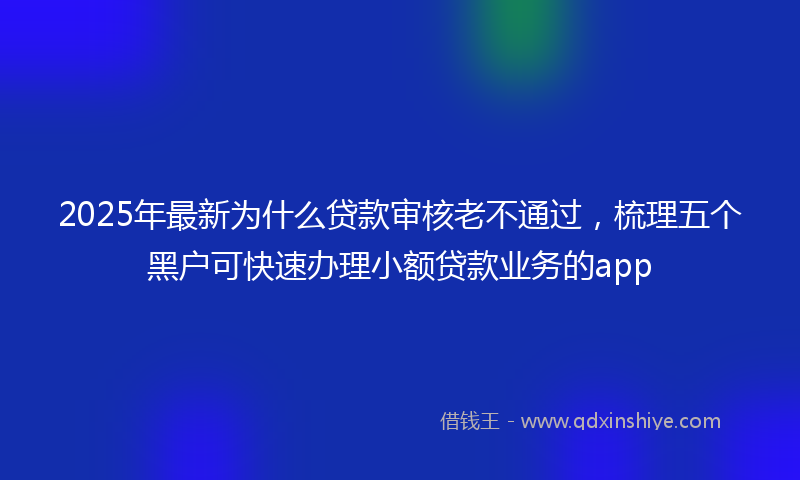 2025年最新为什么贷款审核老不通过，梳理五个黑户可快速办理小额贷款业务的app
