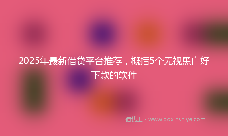 2025年最新借贷平台推荐，概括5个无视黑白好下款的软件