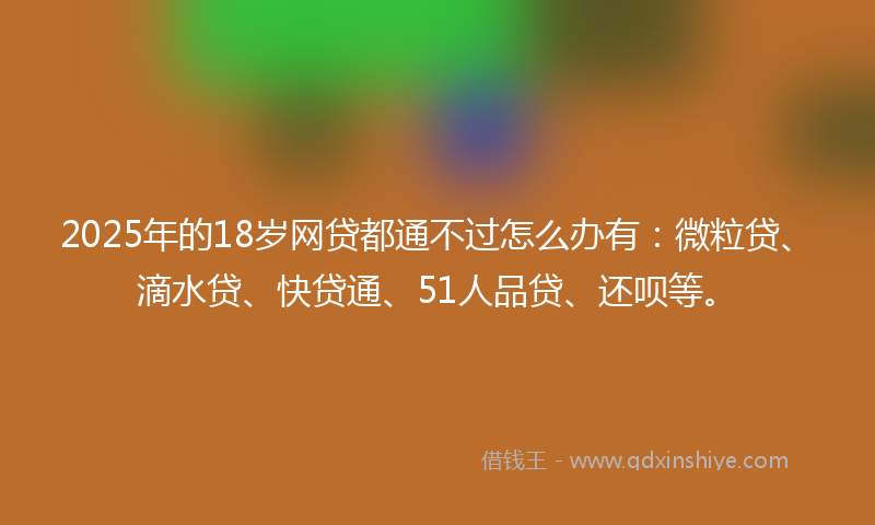 2025年的18岁网贷都通不过怎么办有：微粒贷、滴水贷、快贷通、51人品贷、还呗等。
