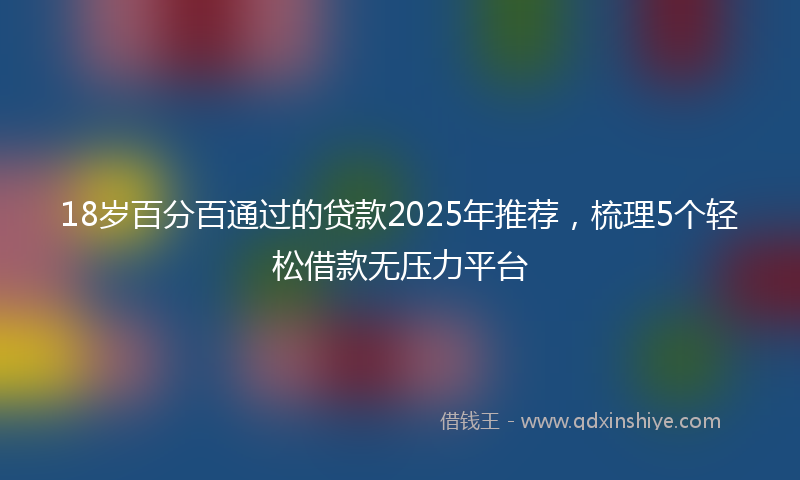 18岁百分百通过的贷款2025年推荐，梳理5个轻松借款无压力平台