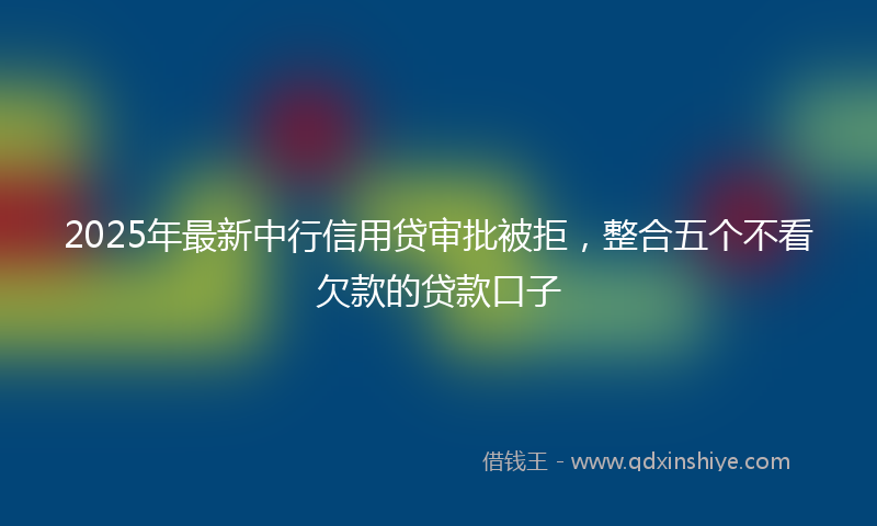 2025年最新中行信用贷审批被拒，整合五个不看欠款的贷款口子