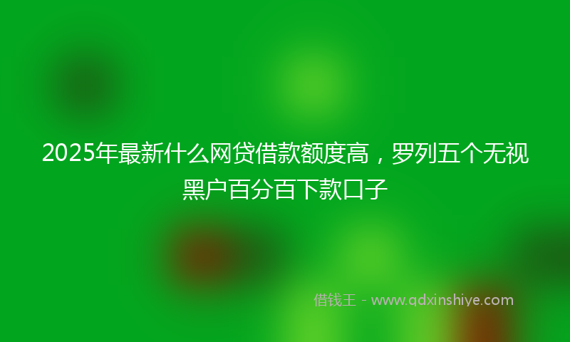 2025年最新什么网贷借款额度高，罗列五个无视黑户百分百下款口子