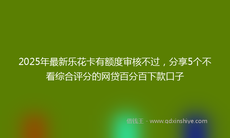 2025年最新乐花卡有额度审核不过，分享5个不看综合评分的网贷百分百下款口子