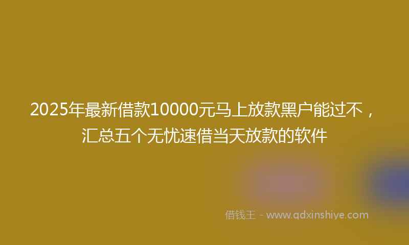 2025年最新借款10000元马上放款黑户能过不，汇总五个无忧速借当天放款的软件