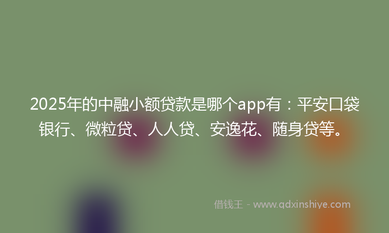 2025年的中融小额贷款是哪个app有：平安口袋银行、微粒贷、人人贷、安逸花、随身贷等。