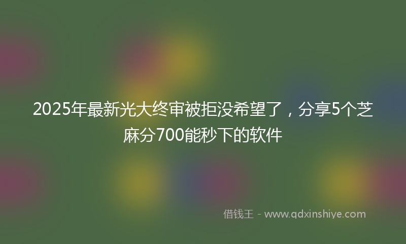 2025年最新光大终审被拒没希望了，分享5个芝麻分700能秒下的软件