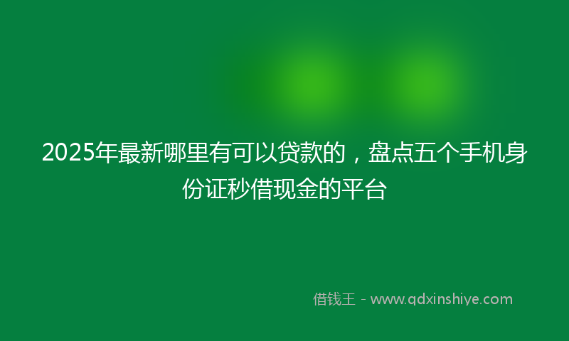 2025年最新哪里有可以贷款的，盘点五个手机身份证秒借现金的平台