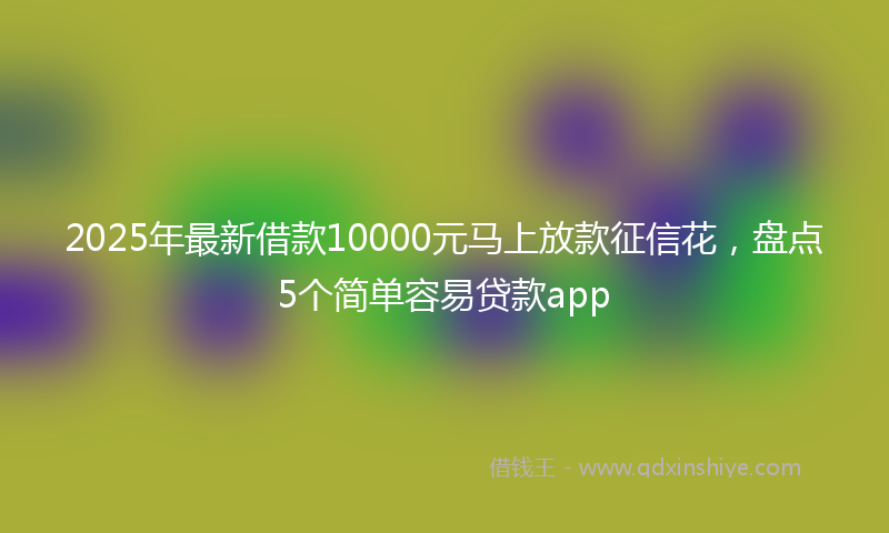 2025年最新借款10000元马上放款征信花，盘点5个简单容易贷款app