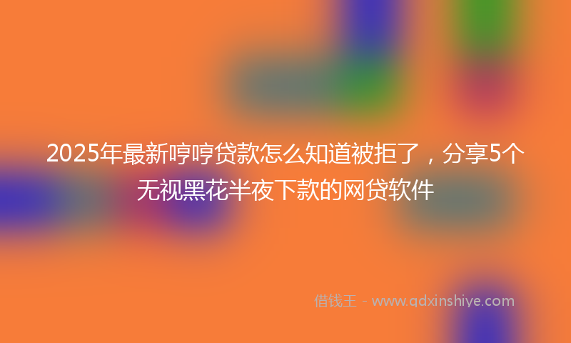 2025年最新哼哼贷款怎么知道被拒了，分享5个无视黑花半夜下款的网贷软件
