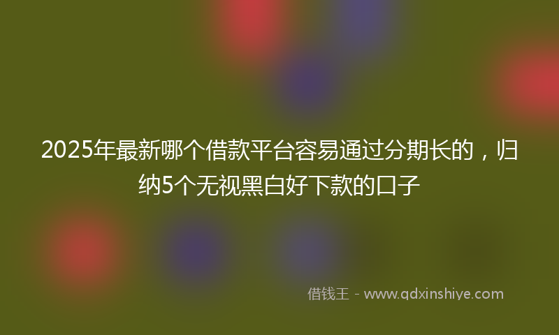 2025年最新哪个借款平台容易通过分期长的，归纳5个无视黑白好下款的口子