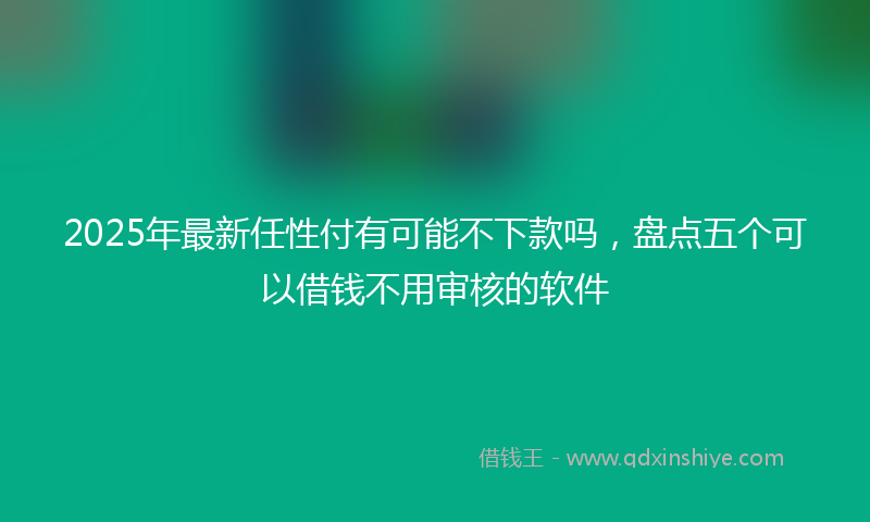 2025年最新任性付有可能不下款吗，盘点五个可以借钱不用审核的软件